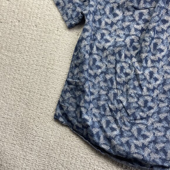 Rue Saint Patrick MTL Floral Blue Collared Casual Button Down Party Shirt Men M* - Picture 14 of 14